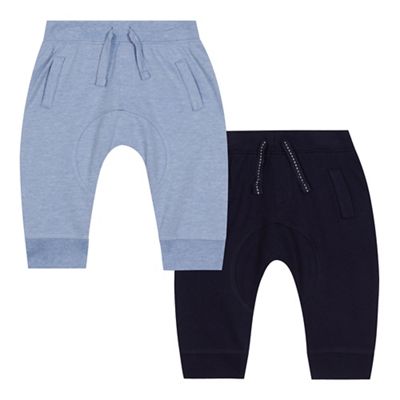 bluezoo Baby boys' pack of two navy jogging bottoms